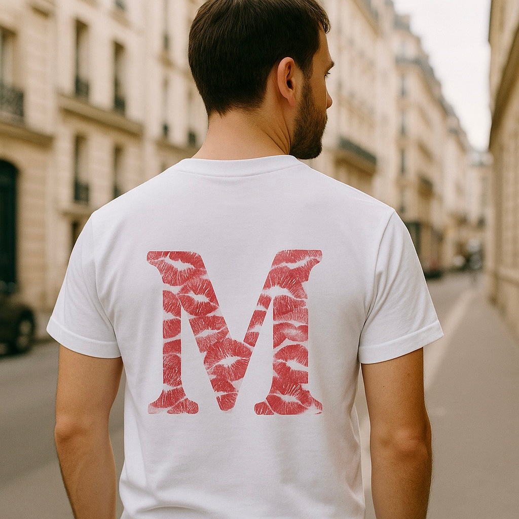 T-shirt Bisous avec Initiale