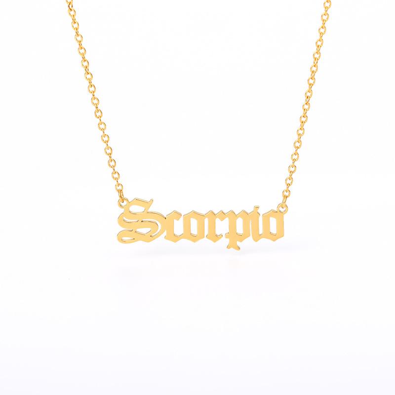 Collier Zodiac Old English